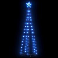 vidaXL Sapin de Noël cône 84 LED bleues Décoration 50x150 cm