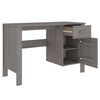 vidaXL Bureau HAMAR Gris clair 113x50x75 cm Bois massif de pin