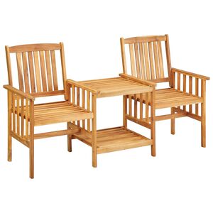 vidaXL Chaises de jardin avec table à thé 159x61x92 cm Bois d'acacia