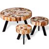 vidaXL Ensemble de table basse 3 pi&egrave;ces Bois de r&eacute;cup&eacute;ration massif