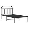 vidaXL Cadre de lit m&eacute;tal sans matelas avec t&ecirc;te de lit noir 100x190cm