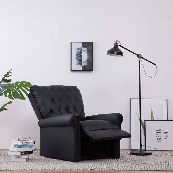 vidaXL Fauteuil inclinable noir similicuir