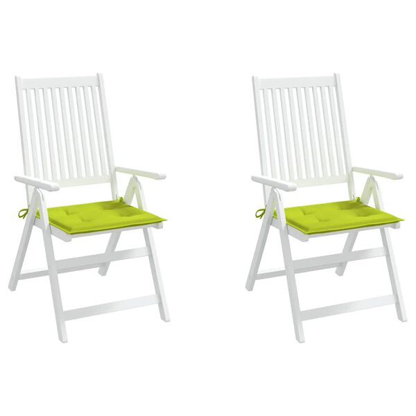 vidaXL Coussins de chaise de jardin lot de 2 vert vif 40x40x4 cm