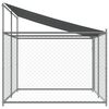 vidaXL Cage pour chien avec toit et porte gris 4x2x2 m acier galvanis&eacute;