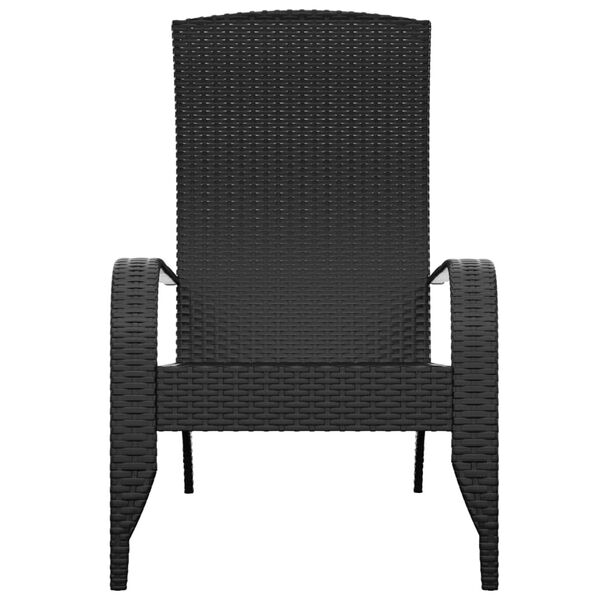 vidaXL Chaise de jardin Adirondack en polyrotin noir