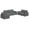 vidaXL Canap&eacute; 3 pcs Gris fonc&eacute; 220 x 80 x 84 cm Tissu en lin m&eacute;lang&eacute;
