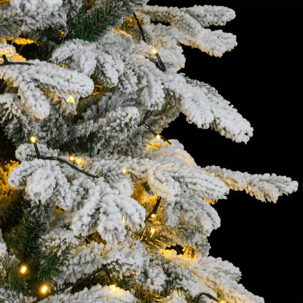 vidaXL Sapin de No&euml;l artificiel &agrave; charni&egrave;re 300LED neige floqu&eacute;e 210cm
