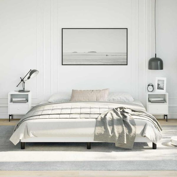 vidaXL Cadre de lit sans matelas blanc California similicuir