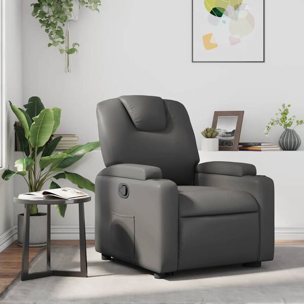 vidaXL Fauteuil inclinable Gris Similicuir
