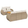 vidaXL Salon de jardin avec coussins 6 pcs beige r&eacute;sine tress&eacute;e