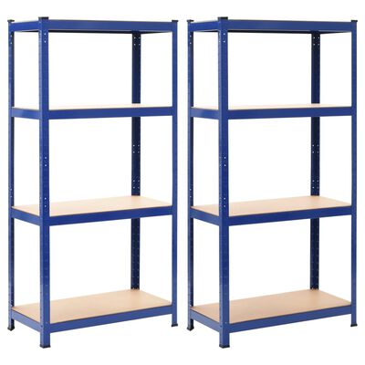 vidaXL Étagères de rangement 2 pcs Bleu 80x40x160 cm Acier et MDF