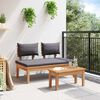 vidaXL Banc de jardin 2 pcs Gris et marron Bois de teck massif