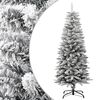 vidaXL Sapin de Noël artificiel mince avec neige floquée 120 cm PVC/PE