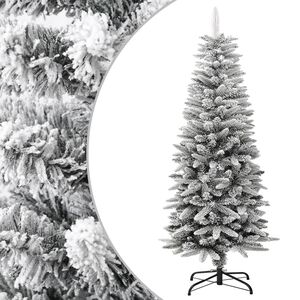 vidaXL Sapin de Noël artificiel mince avec neige floquée 120 cm PVC/PE