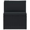 vidaXL Salon de jardin 4 pcs avec coussins R&eacute;sine tress&eacute;e Noir