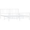 vidaXL Cadre de lit métal sans matelas et pied de lit blanc 193x203 cm
