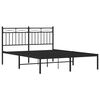 vidaXL Cadre de lit métal sans matelas avec tête de lit noir 135x190cm