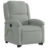 vidaXL Fauteuil inclinable de massage électrique gris clair velours