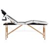 vidaXL Table de massage pliable 4 zones Bois Noir et blanc