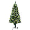 vidaXL Sapin de Noël avec LED et pommes de pin et neige blanche 210 cm