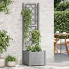 vidaXL Jardinière avec treillis 43x43x142 cm PP Gris pierre