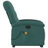 vidaXL Fauteuil inclinable de massage &eacute;lectrique vert fonc&eacute; tissu