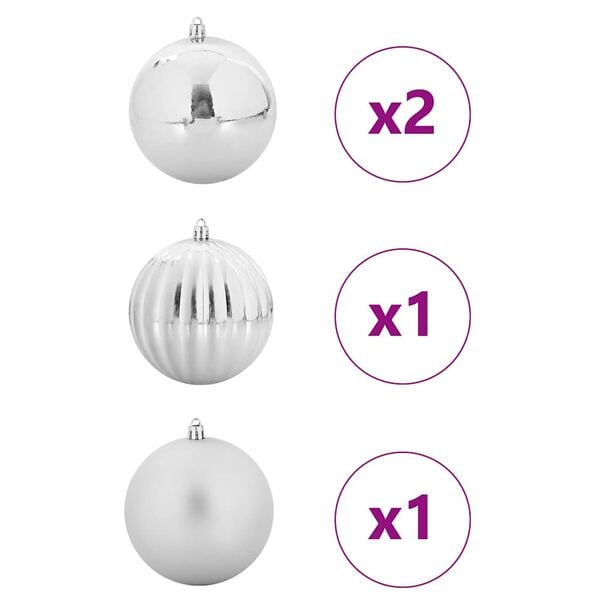 vidaXL Set de Boules de No&euml;l XXL 4 pcs Argent Plastique