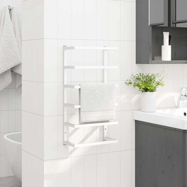 vidaXL Porte-serviette Blanc 24x12x48 cm Acier