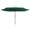 vidaXL Parasol de jardin avec mât en métal 390 cm vert