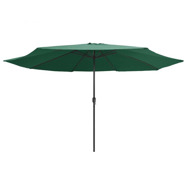vidaXL Parasol de jardin avec mât en métal 390 cm vert
