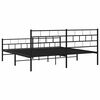 vidaXL Cadre de lit m&eacute;tal sans matelas avec pied de lit noir 183x213cm
