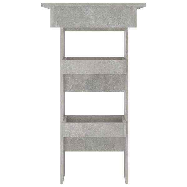 vidaXL Table de bar murale Gris B&eacute;ton 102x45x103,5cm Bois d'ing&eacute;nierie
