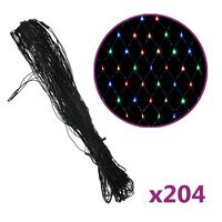 vidaXL Guirlandes lumineuses LED filet Noël 3x2 m 204 LED coloré