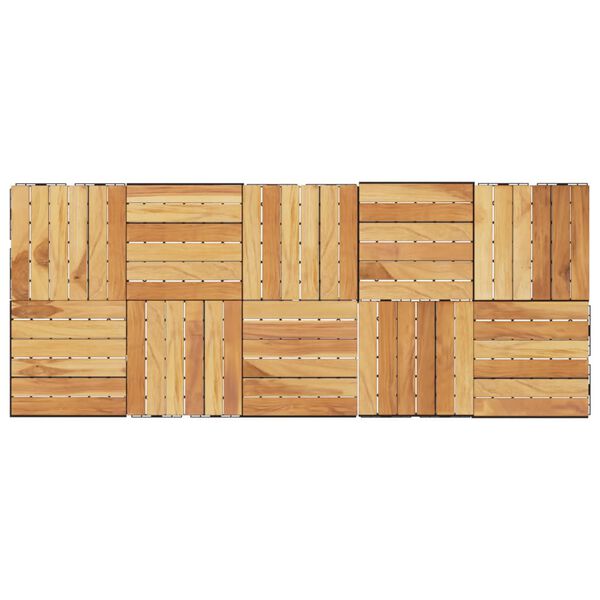 vidaXL Tuiles de terrasse 10 pcs 30x30 cm Bois massif teck vertical