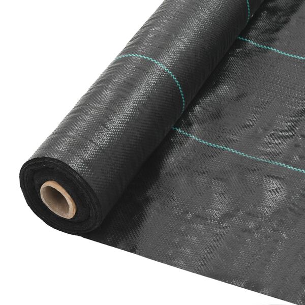 vidaXL Toile de paillage PP 1 x 200 m Noir