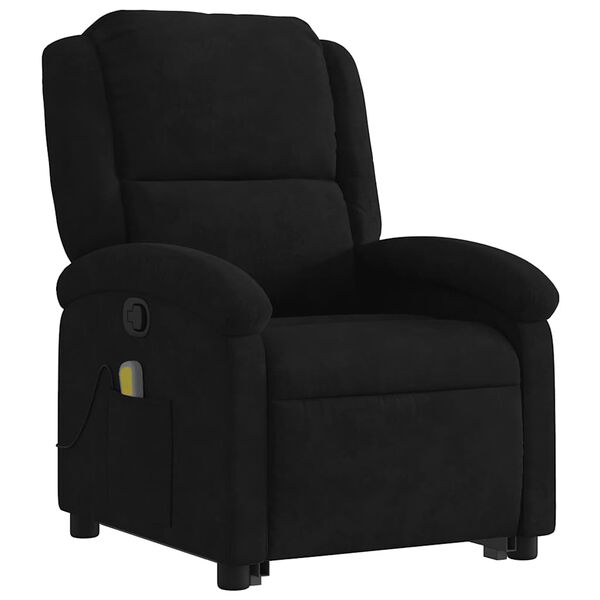 vidaXL Fauteuil inclinable de massage noir velours