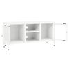 vidaXL Meuble TV Blanc 105x35x52 cm Acier et verre