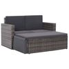 vidaXL Salon de jardin 2 pcs avec coussins R&eacute;sine tress&eacute;e Gris