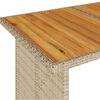 vidaXL Table de jardin avec dessus en bois noir 110x68x70 cm rotin