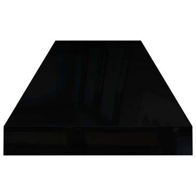 vidaXL Étagère murale flottante Noir brillant 80x23,5x3,8 cm MDF