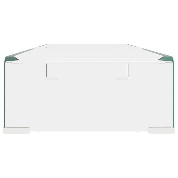 vidaXL Meuble TV/pour moniteur 70x30x13 cm verre transparent