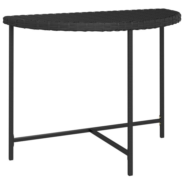 vidaXL Table de jardin Noir 100x50x75 cm R&eacute;sine tress&eacute;e