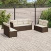 vidaXL Salon de jardin avec coussins 7 pcs marron r&eacute;sine tress&eacute;e