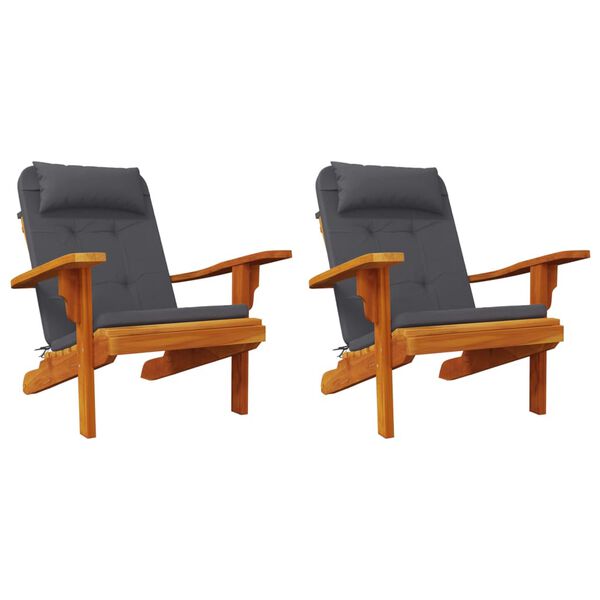 vidaXL Coussins de chaise adirondack lot de 2 anthracite tissu oxford