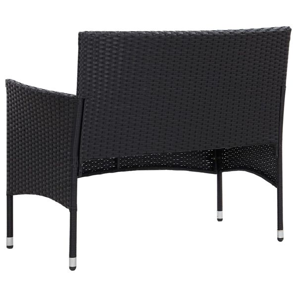 vidaXL Salon de jardin 4 pcs avec coussins R&eacute;sine tress&eacute;e Noir