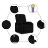 vidaXL Fauteuil inclinable de massage noir tissu