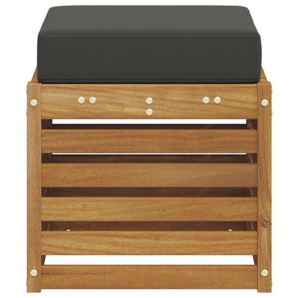 vidaXL Banc de jardin avec coussin 2 Pi&egrave;ce Naturel et Anthracite