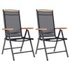 vidaXL Chaises de jardin pliables lot de 2 aluminium et textilène noir