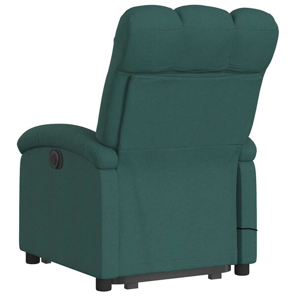 vidaXL Fauteuil inclinable de massage &eacute;lectrique vert fonc&eacute; tissu