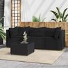 vidaXL Salon de jardin 4 pcs avec coussins Noir R&eacute;sine tress&eacute;e